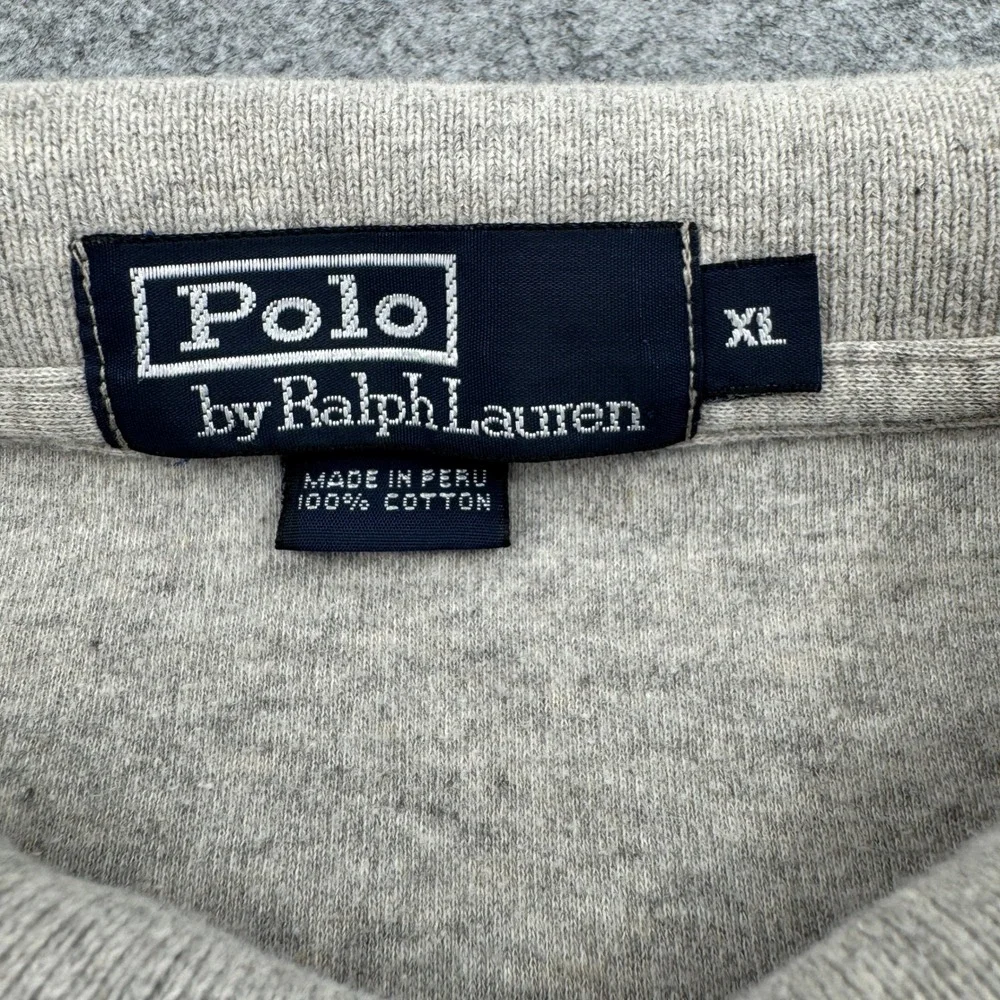 Polo Ralph Lauren Mens XL Heather Grey Short Sleeve Cotton Pony Logo Polo Shirt